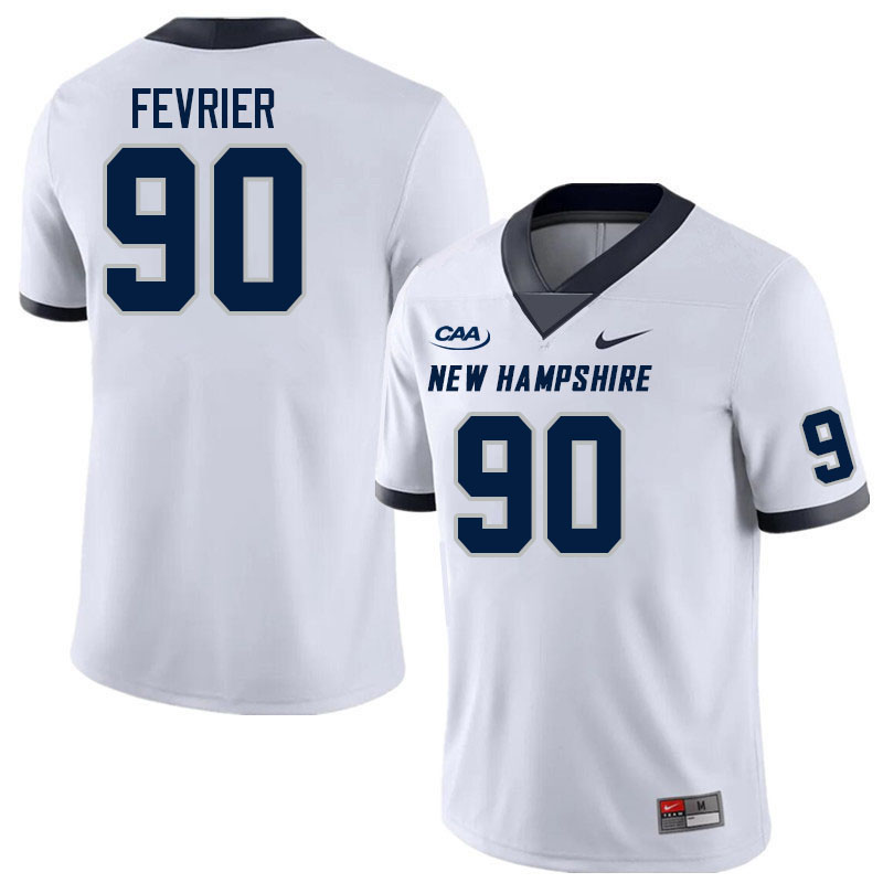 New Hampshire Wildcats #90 Justin Fevrier College Football Jerseys Stitched Sale-White